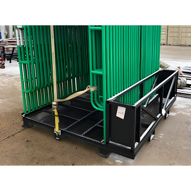 Star Industries 931 black metal safety platform with green rails for secure work access