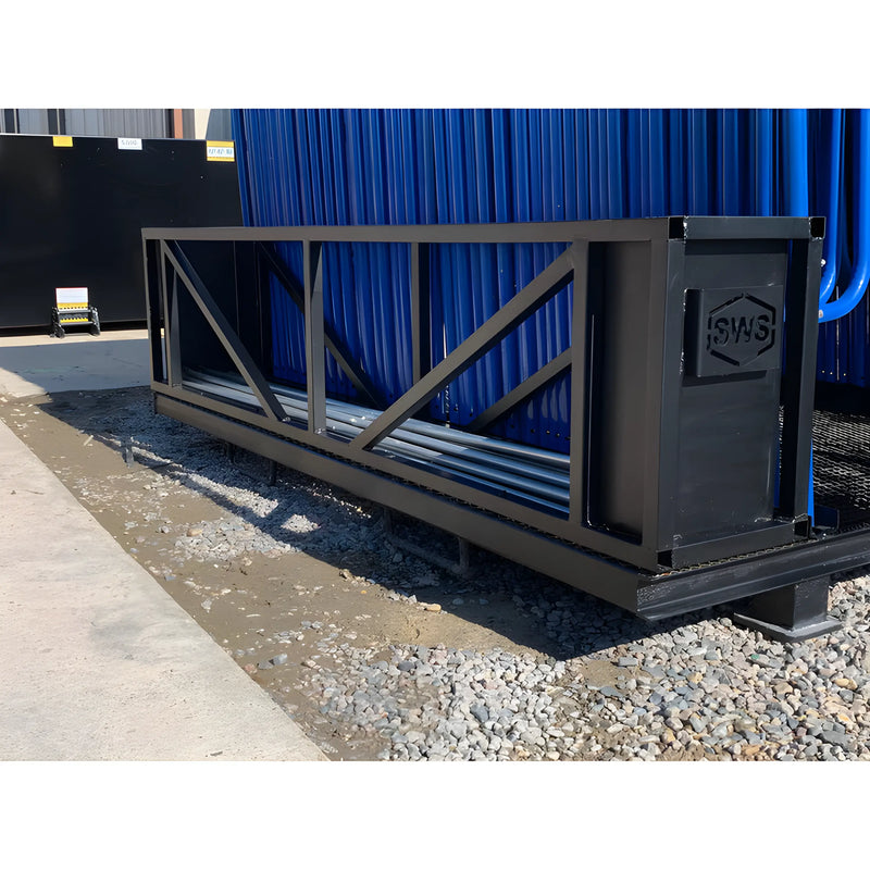 Star Industries 931 heavy-duty black metal industrial container frame with diagonal supports