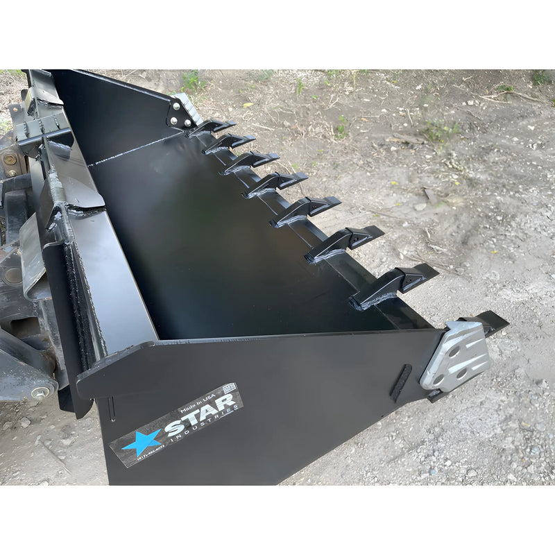 Star Industries LP22A-78 LP22A-78BOB LP22A-78T heavy-duty black loader bucket attachment for construction