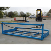 Star Industries SF101 SF101BL SF102-ITA blue industrial roller conveyor frame with chain on concrete floor