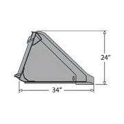 Side view technical drawing of Star Industries XD-72 with dimensions 34 inches wide and 24 inches tall