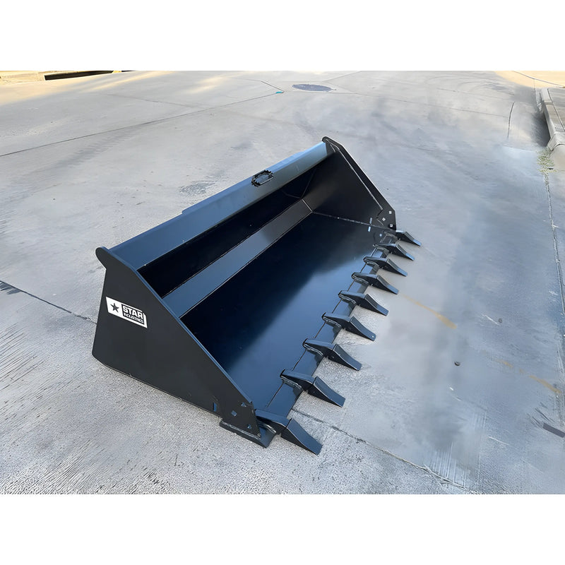 Star Industries XD-72 heavy-duty loader bucket attachment with cutting teeth for digging and material handling