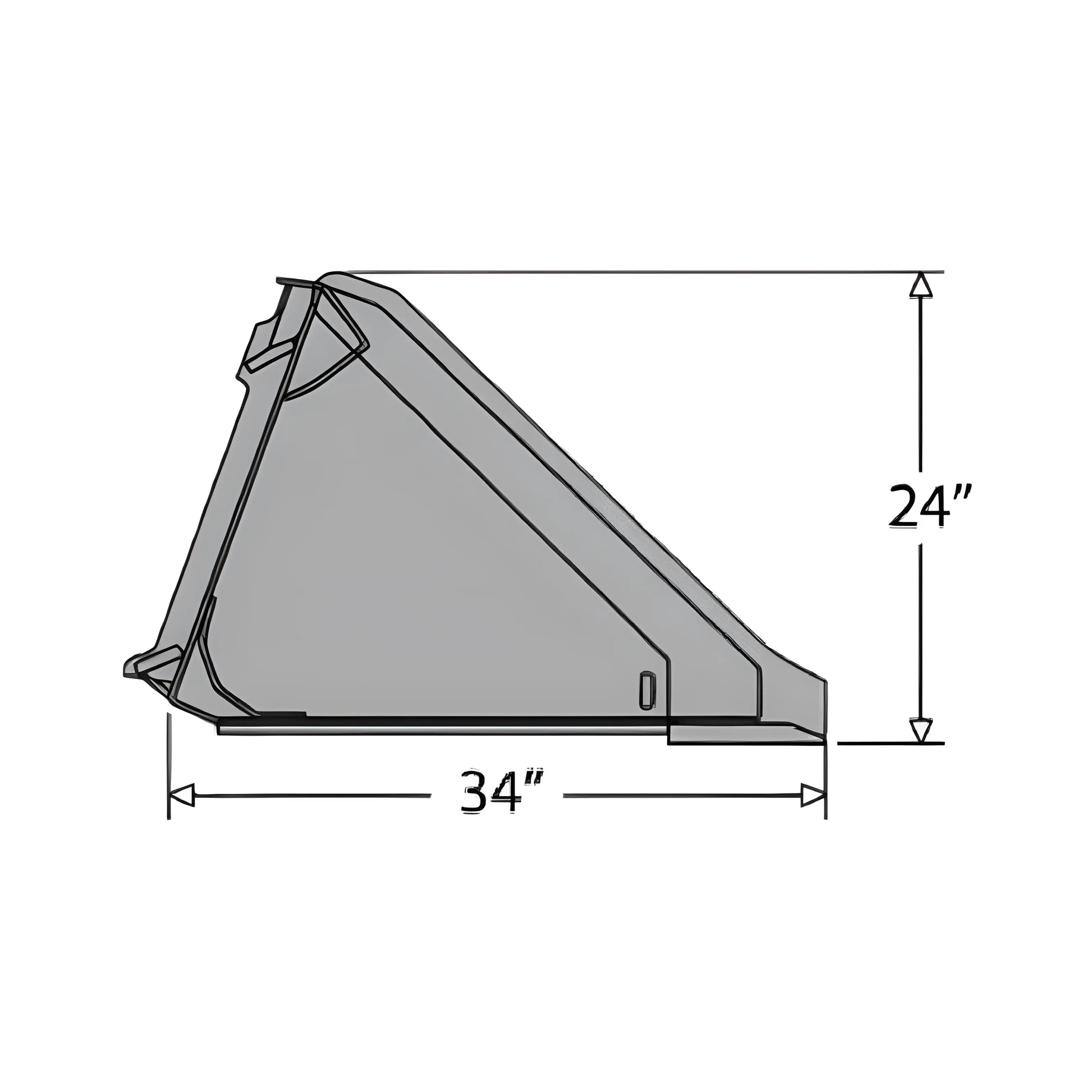 Star Industries XD-72T side profile with dimensions 34 by 24 inches in gray color